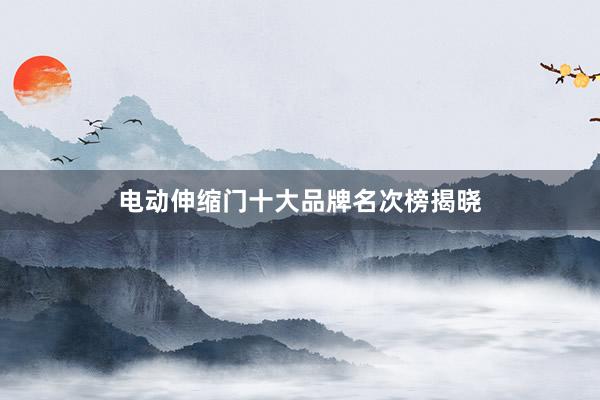 电动伸缩门十大品牌名次榜揭晓